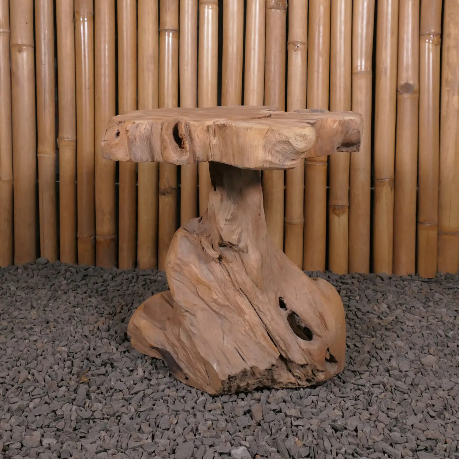  Product image 1 of the product “Table with abstract legs made of teak wood about 35cm height ”